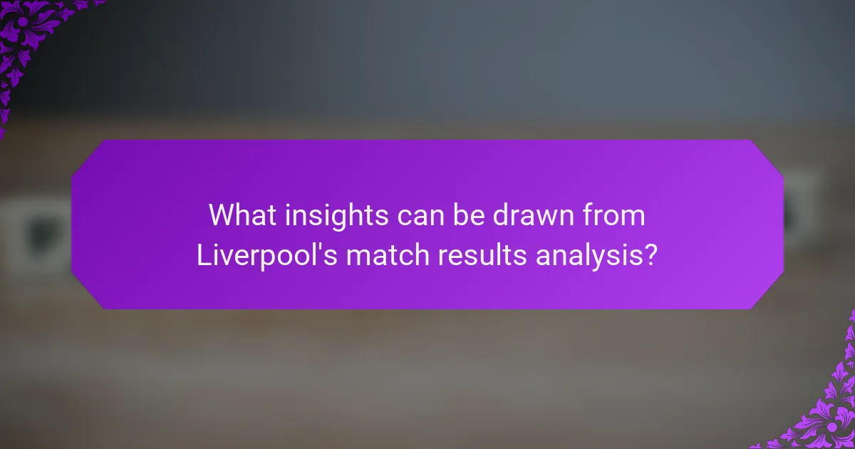 What insights can be drawn from Liverpool's match results analysis?