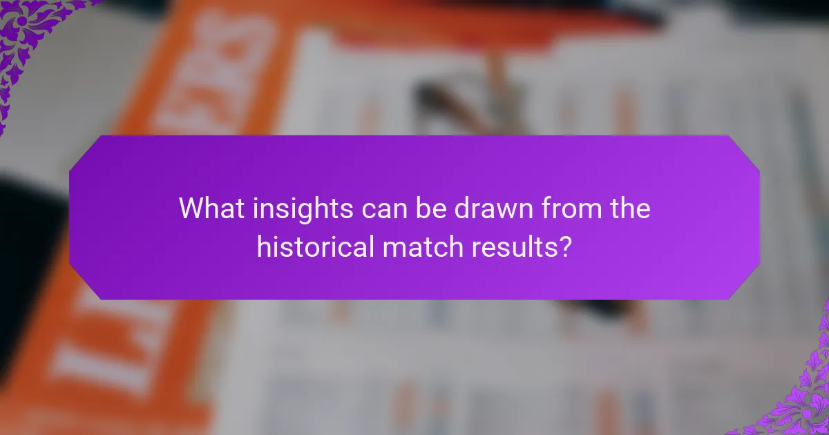 What insights can be drawn from the historical match results?
