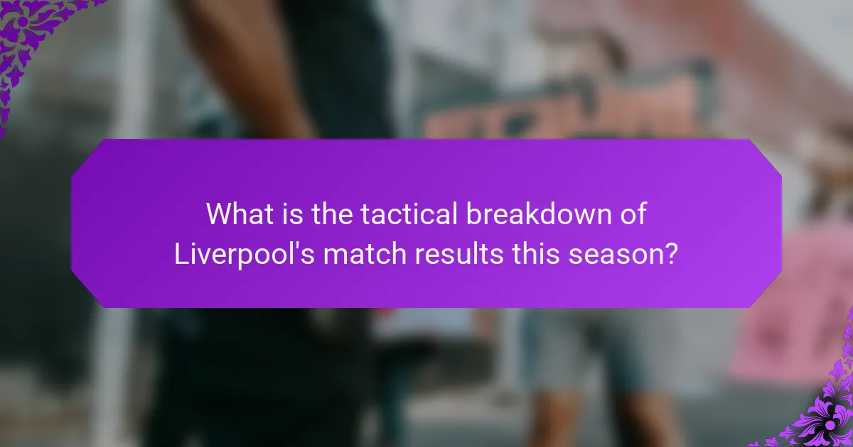 What is the tactical breakdown of Liverpool's match results this season?